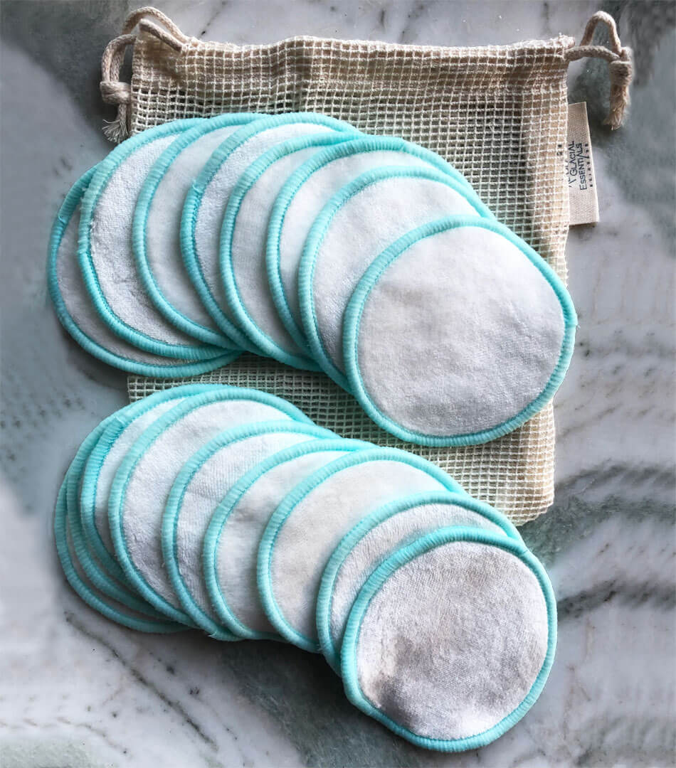 eco-friendly super soft bamboo velour pads + laundry bag set