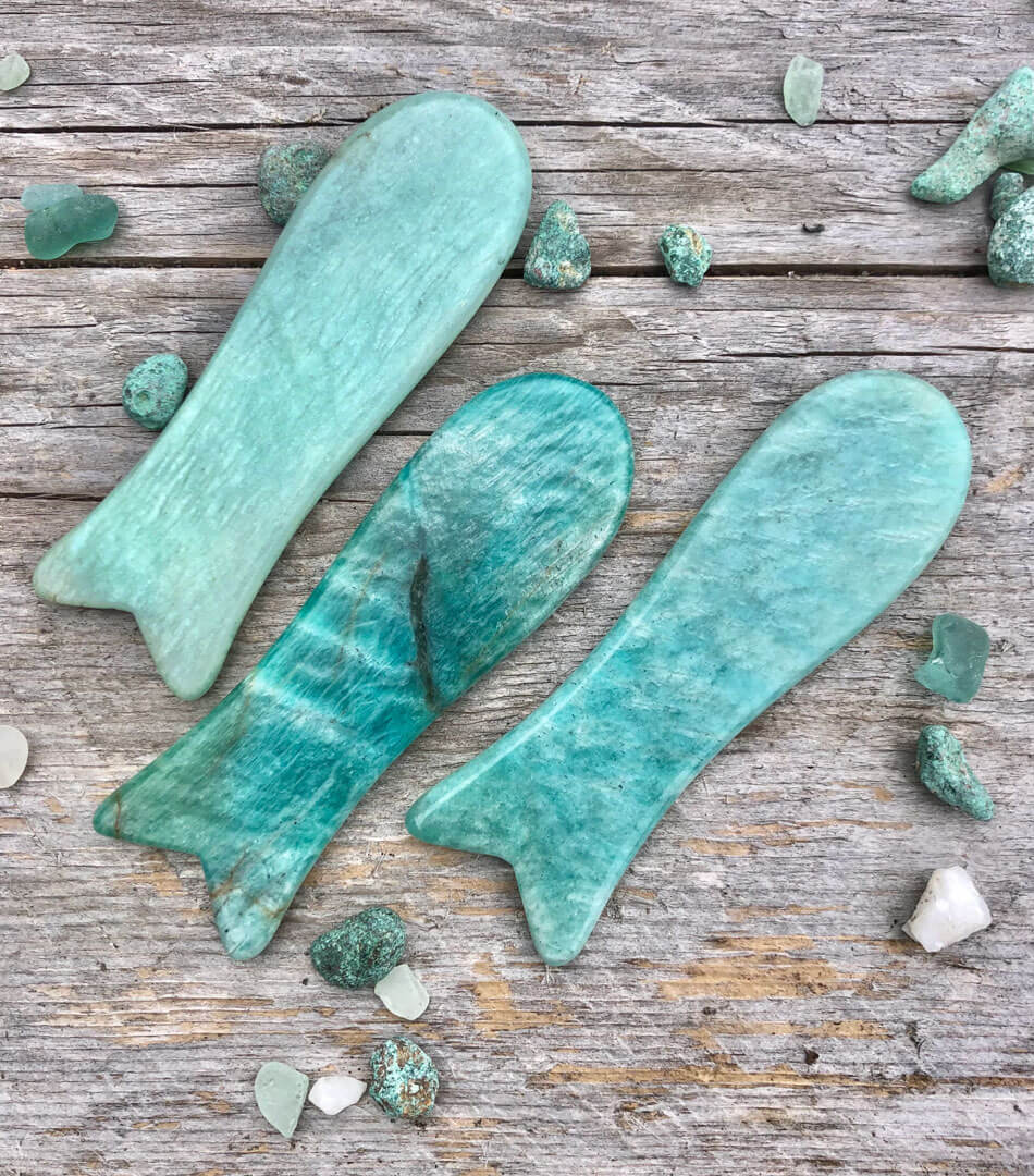 fish shape amazonite guasha stone