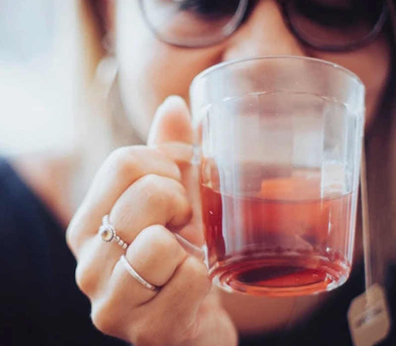 woman drinking tea