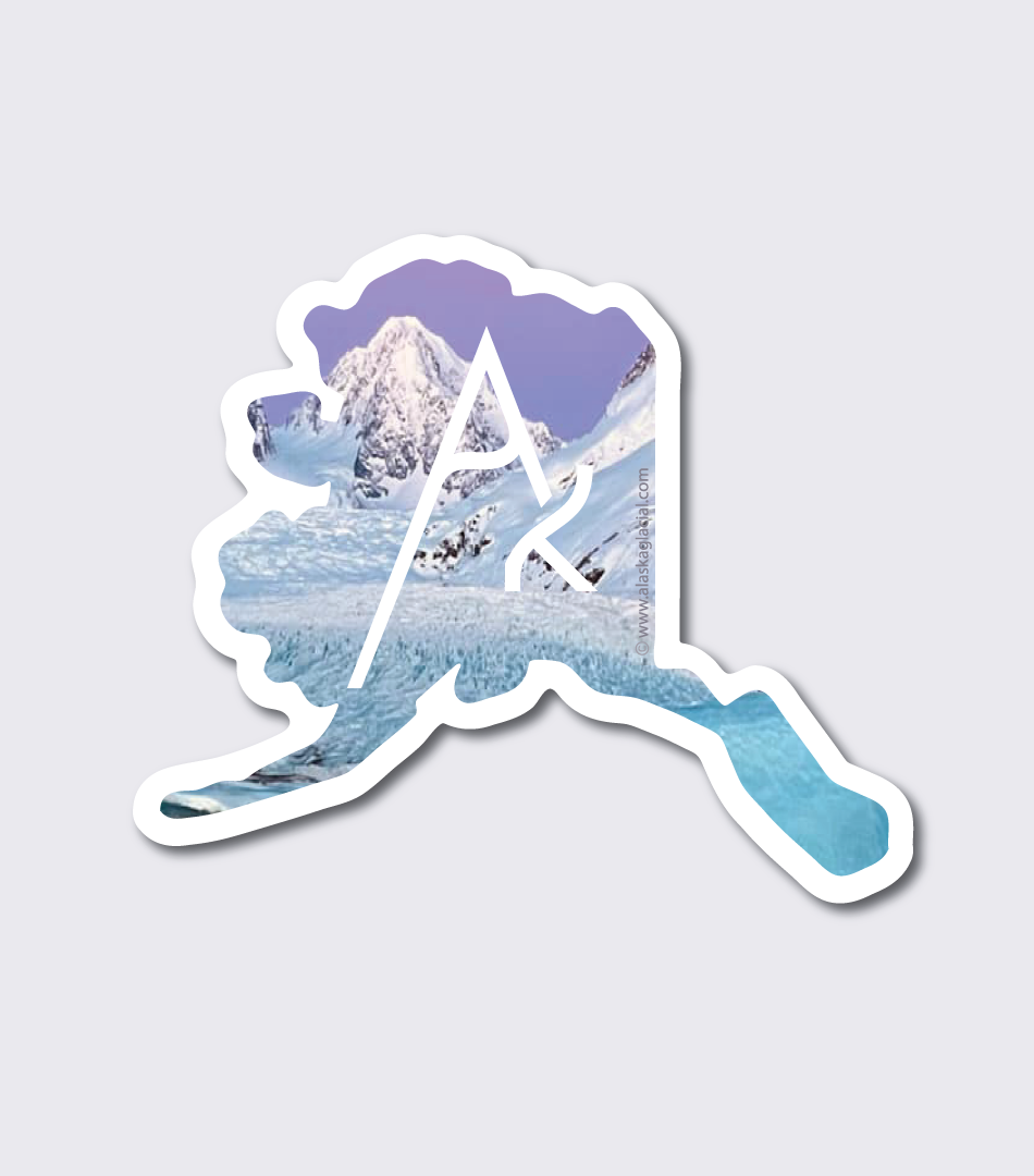 AK sticker - Glacier background