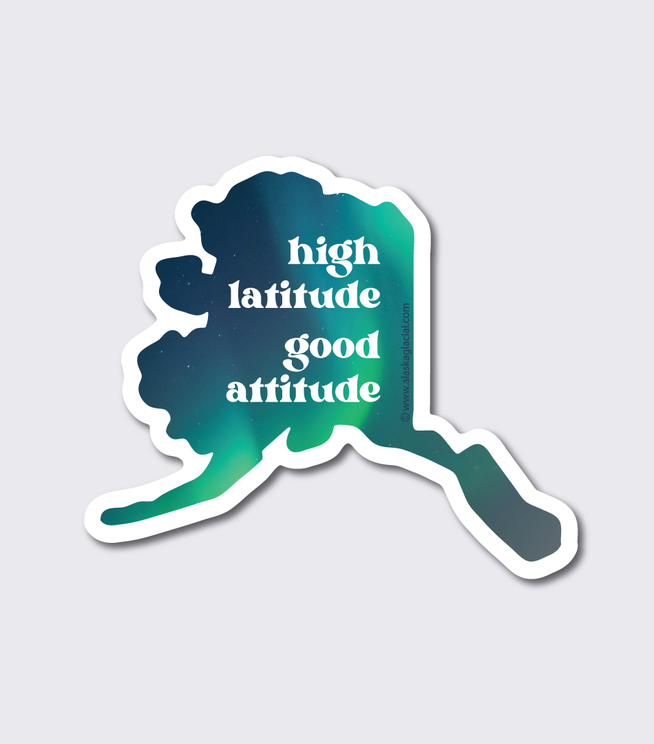 AK sticker with HLGA - Aurora background