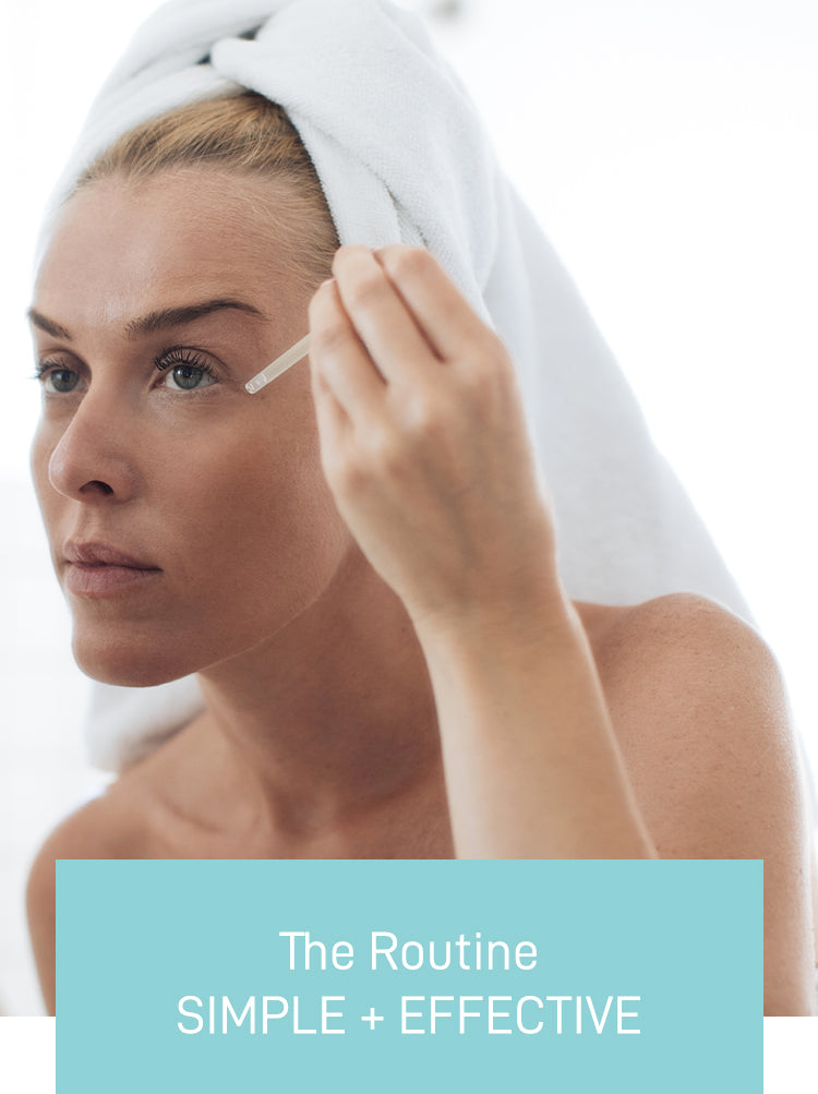 woman applying serum