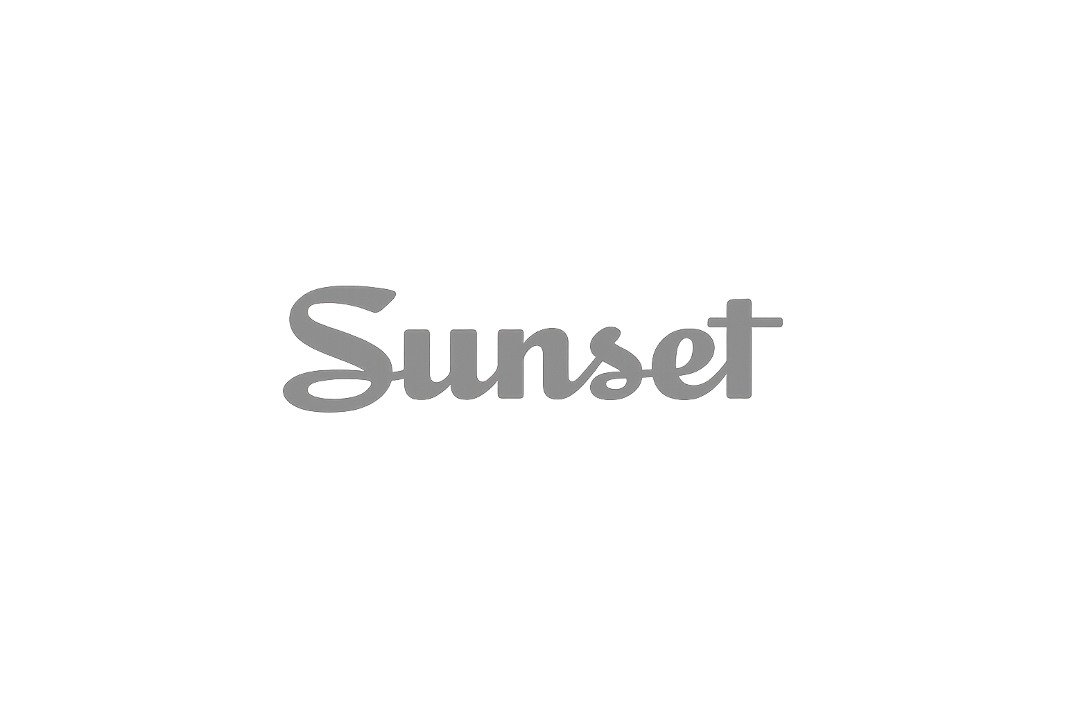 create an image with the Sunset magazine logo 150x75 pixels png file in medium gray with a clear background with a total size of 300x150 pixels