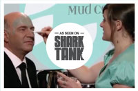 Mud mask application on Shark Tank with Mr. Wonderful Kevin O'Leary